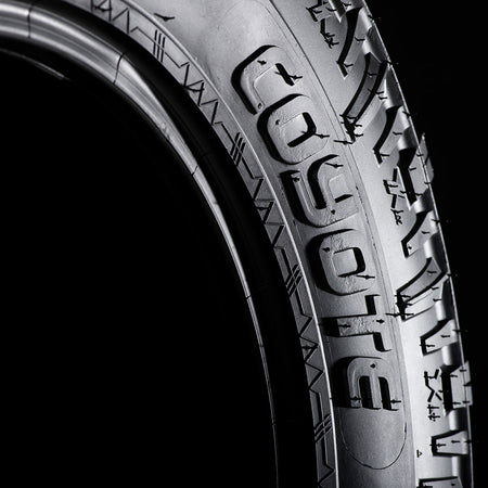 Studio quality high definition close-up view of the Coyote logo found on the sidewall of the Sedona Coyote lineup of UTV tires.