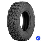 Angled view of the Sedona Coyote 25x8-12 front ATV and UTV tire, manufactured with either tough 6-ply bias construction on smaller sizes or 8-ply radial construction on 28x10r14 size, designed with a high traction tread pattern while still riding well on hard surfaces with extended tread life, all sizes offered with fast and free shipping.