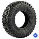 Angled view of the brand new Sedona Ridge RIPR tire, made with a high performance hybrid all-terrain tread pattern for excellent performance and control on a wide variety of surfaces including rocks, trails, hardpack, and ruts, offered in all the popular sizes and including fast and free shipping.