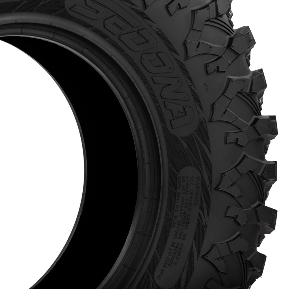 Alternate view of the sidewall and shoulder design found on the new Ridge RIPT tire from Sedona, featuring tread pattern sidewall design engineered to enhance rut traction and rock bite when aired down.