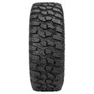 Straight on full front view of the Sedona Trail Saw RT UTV 8-ply nylon radial tire, showcasing a high traction staggered horizontal tread design, offered for sale by Ride or Die Tire.