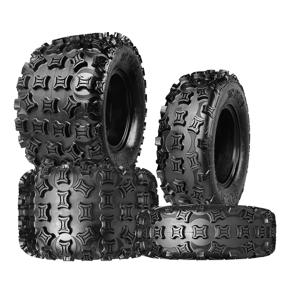 Full set of 4 replacement quad and atv tires made by Arisun XC PLus model, in 8", 10", and 12" sizes.