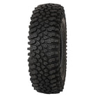 Slightly angled view of the tread pattern and aggressive lug design and shoulder sidewall rock grabbing lugs of the High Lifter ST and STX lineup of rock crawling high performance UTV and SXS tires.