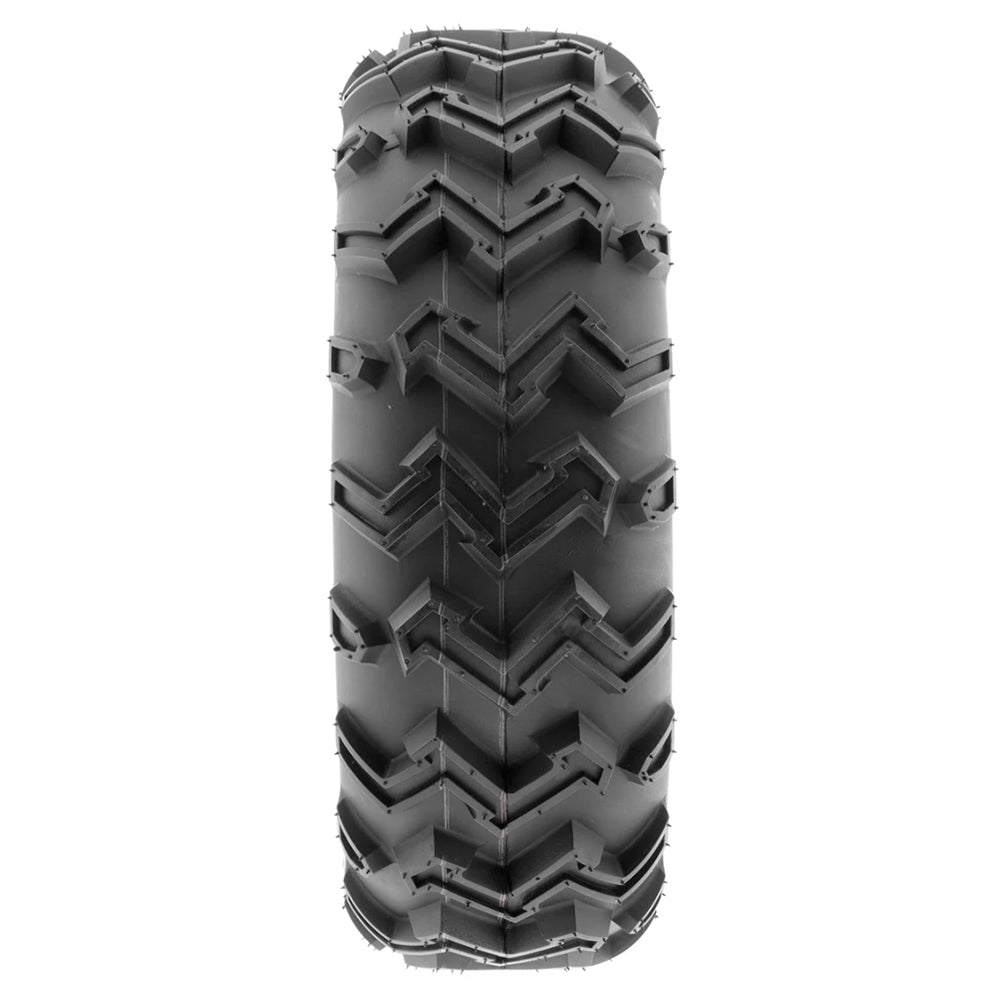 Full tread pattern view showcasing the high traction zig-zag lug design of the SunF A001 front ATV and Quad tire.