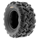 Alternate angled view of the SunF A001 6-ply bias atv, utv, and ztr rear tire in 22x10-10 size, displaying the hot press full color SunF logo on the sidewall.