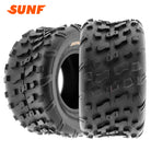 Main listing photo showing the SunF A022 rear ATV tires with 4-ply bias construction in 20x10-9 size, featuring non-directional all-terrain tread pattern and free shipping by Ride or Die Tire.
