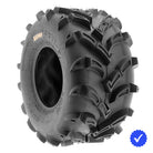 Individual / Single SunF A024 rear atv and utv tire in 25x10-12 and 22x11-9 size, featuring directional mud all-terrain design and 6-ply bias rating, great price and offered with fast and free shipping.