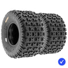 Pair / Set of 2 rear ATV and Quad racing tires, model SunF A031 in either 18x10-8,  20x11-9, or 22x11-9 sizes, featuring 6-ply bias construction and classic tread pattern with high performance design and free shipping from Ride or Die Tire, an authorized SunF retailer and dealer.