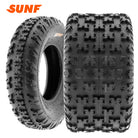 SunF A031 ATV/Quad front and rear all-terrain 6-ply racing tires, featuring classic "H" style tread blocks like the ITP Holeshot tire lineup, all offered with free shipping from Ride or Die Tire.