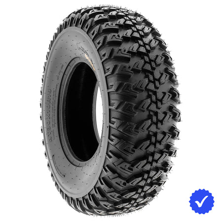 Angled view of the great value and all-around performance SunF A045 8-Ply Radial UTV/SXS tire, available in 30x10.00R14 size, and offered with fast and free shipping from Ride or Die Tire.