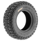 Angled view of the 21x7-10 SunF G003 all-terrain lawn and garden tire, and also works great on golf carts and some ATV applications.