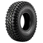 Angled view of the premium quality steel belted radial SuperATV Incursion A/T UTV and SXS tire, available in 14" and 15" rim sizes, designed for elite performance on trail, pavement, and hardpack, offering quiet comfortable ride, and long tread life, offered with free shipping by Ride or Die Tire.