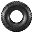 Full sidewall view of the premium quality steel belted radial SuperATV Incursion A/T UTV and SXS 8-Ply tire, available in 14" and 15" diameter wheels, designed for elite performance on pavement and hardpack, offering a quiet comfortable ride, and long tread life, constructed with segmented mold technology.