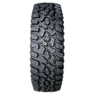 Full tread pattern view of the high quality steel belted radial, segmented mold, SuperATV Incursion AT tire, showcasing the stepped should intermediate lug pattern, wider spaced shoulder lugs, non-directional tread design, engineered for high speed performance, quiet operation, and long tread life for UTV and SXS applications, sold by authorized dealer Ride or Die Tire.