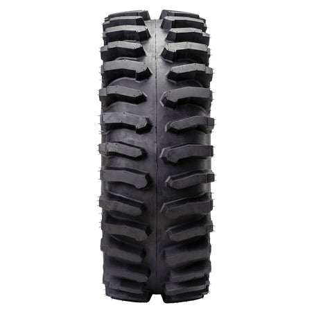 Full tread pattern view of the System3 XT400 mud and all-terrain UTV and SXS tire, showcasing the open and aggressive tread pattern and center channel, great for mud, loose terrain, and general trail riding.
