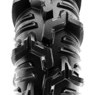 Close up detailed view of the deep mud scooping lugs design on the Terache Aztex XL ATV/UTV mud tires.