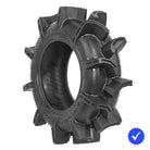 Angled view of the awesome new extra deep lug swamp and bog tire from Terache, the Aztex XX 8-ply bias construction scoop lug paddle style tire for 14" rims in 28", 30", and 32" overall heights, featuring 3" deep lugs and all offered with fast and free shipping.