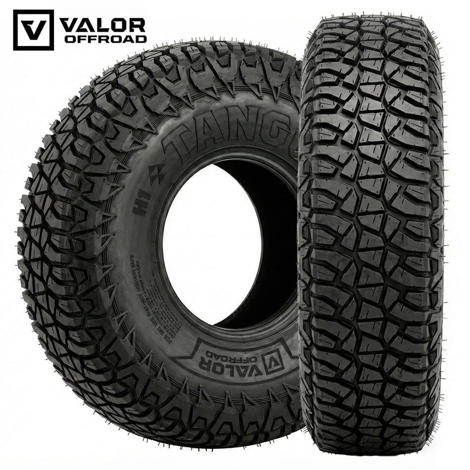 Main product photo view of the Valor Tango Steel Belted Radial UTV and SXS tire, engineered for maximum performance, tread life, and ride comfort for a wide variety of terrains, constructed with segmented mold technology and 8-ply ruggedness, sold by Valor authorized dealer Ride or Die Tire.