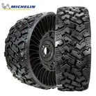 High performance Michelin X®Tweel 26" tall front airless tire designed for UTV and SXS applications, featuring a 62 mph speed rating and multiple bolt pattern models, all with free shipping, buy individually or as a pair.